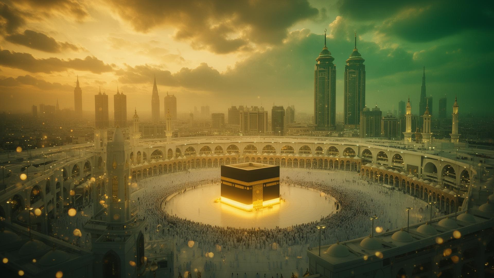 Holy city of Makkah at golden hour